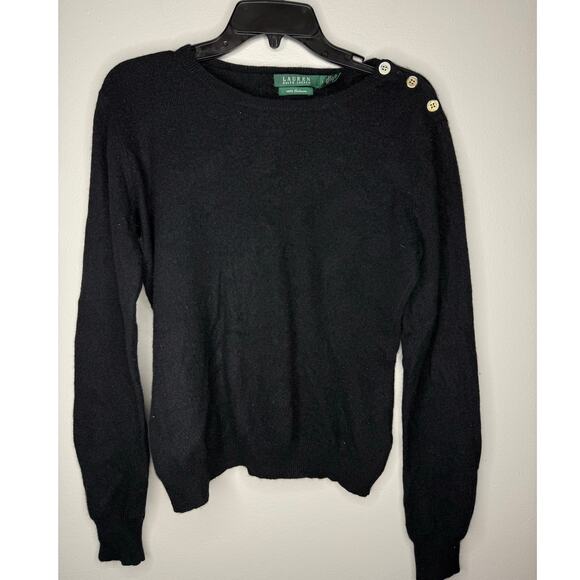 Lauren Ralph Lauren Women’s Black 100% Cashmere Sweater – Size L. - Picture 1 of 5